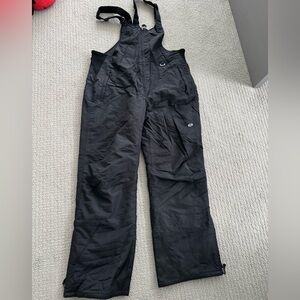 Men's Black Snow Bib Pants - Heavy-Duty Winter Joggers